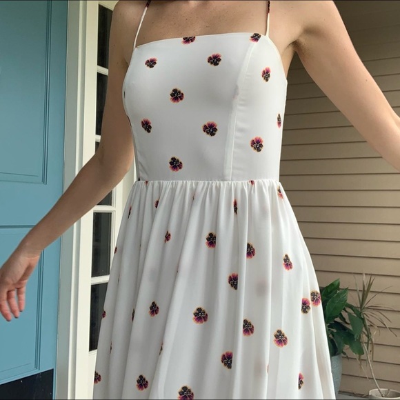 Aritzia Babaton Noel white Floral Midi Dress size 2 - Picture 5 of 13